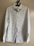 Profuomo lichtgrijs overhemd met groene bloemenprint | 41 16, Ophalen of Verzenden, Halswijdte 41/42 (L), Grijs, Profuomo