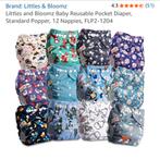 24 herbruikbare luiers, inclusief inleggers en liners., Ophalen, Nieuw