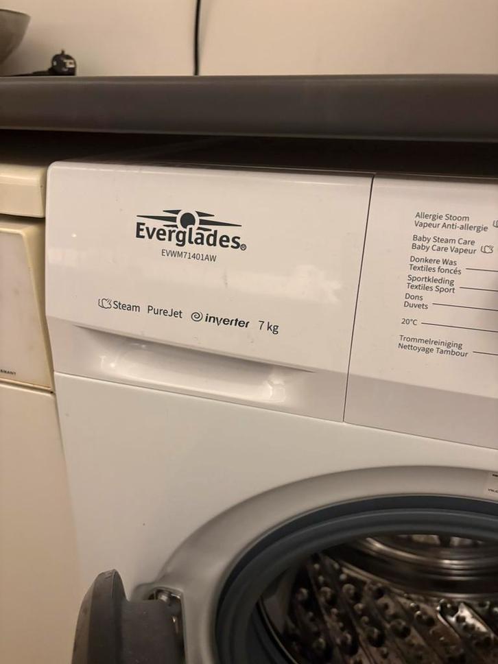 Everglades Wasmachine - 7kg, Witgoed en Apparatuur, Wasmachines, Gebruikt, Voorlader, 6 tot 8 kg, 85 tot 90 cm, 1200 tot 1600 toeren
