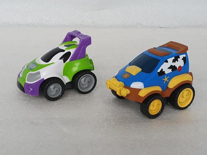 Toy Story: 2 voertuigen Woody & Buzz Lightyear ca. 9 cm, Verzamelen, Disney, Gebruikt, Beeldje of Figuurtje, Overige figuren, Ophalen of Verzenden
