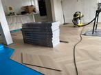 Hongaarse punt vloer 8,76m2, Huis en Inrichting, Stoffering | Vloerbedekking, Ophalen, Zo goed als nieuw, Beige