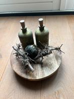 Bajot, hout met ijzeren pootjes, ca. 30 cm doorsnee, Ophalen of Verzenden, Zo goed als nieuw