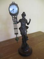 Antieke Bronzen Horlogeklok, Junghans, Tafelklok,Pendulum., Antiek en Kunst, Ophalen of Verzenden