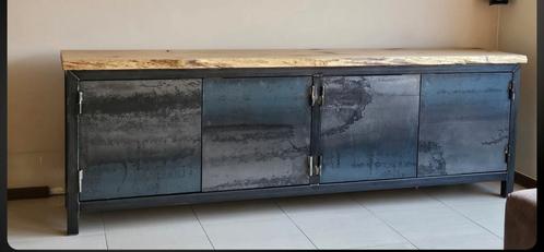Als nieuw! Industriële Kast: Kokerprofiel deuren, Huis en Inrichting, Kasten | Dressoirs, Zo goed als nieuw, 150 tot 200 cm, 25 tot 50 cm