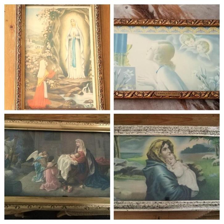Religie afbeeldingen prent Maria Jezus Schaap Engel Devotie, Antiek en Kunst, Curiosa en Brocante, Ophalen of Verzenden