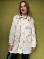 Vintage jas / tussenjas / parka- Virginia - opdruk- 42 / XL, Beige, Maat 42/44 (L), Ophalen of Verzenden, HGV