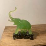 Vintage groene kunststof aziatische olifant, Ophalen of Verzenden