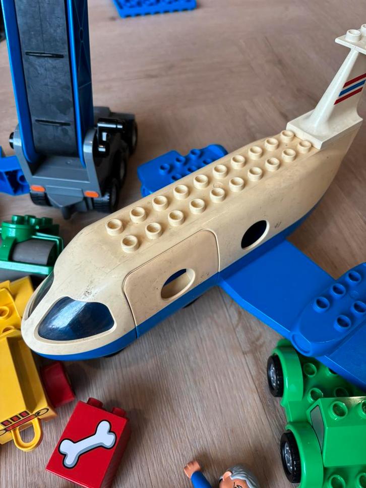 Grote bak duplo vintage en 1 groene bouwplaat, Kinderen en Baby's, Speelgoed | Duplo en Lego, Zo goed als nieuw, Duplo, Ophalen