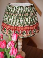 Zijde 35cm sari lampenkap geplooid en handgenaaid, Rond, Nieuw, Ophalen of Verzenden, Minder dan 25 cm