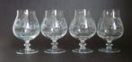 4x geslepen decoratie bloem korenaar glas cognac tulp, Antiek en Kunst, Ophalen of Verzenden