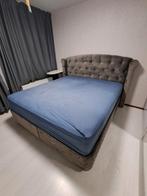 Boxspring Hadise 180x200 Grijs, Ophalen, Gebruikt, Tweepersoons, 180 cm