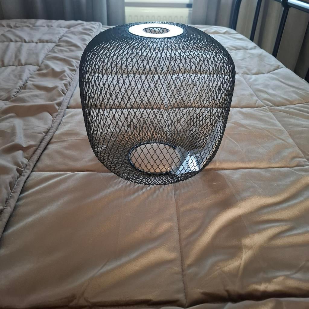 Lampenkap zwart draadstaal, Ophalen, Minder dan 30 watt, E27 (groot), Led-lamp