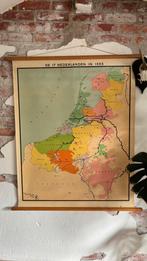 Schoolplaat: De 17 Nederlanden in 1555, Antiek en Kunst, Ophalen of Verzenden, Aardrijkskunde