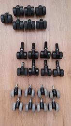 Diverse wieltjes voor eetkamerstoelen, Huis en Inrichting, Stoelen, Gebruikt, Zwart, Ophalen of Verzenden, Metaal