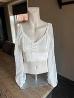 Crop top stap shirt kant wit maat xs / 164 erg mooi, Wit, Ophalen of Verzenden, Zo goed als nieuw, Korte mouw