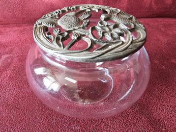 Vintage potpourri bakje kolibrie glas tin beschikbaar voor biedingen