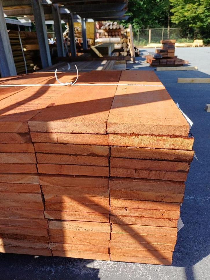 Hardhout planken 30x200mm (Angelim Vermelho) nr. 575, Doe-het-zelf en Verbouw, Hout en Planken, Zo goed als nieuw, Plank, Overige houtsoorten