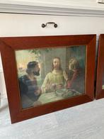 Antieke Prent Georg Mühlberg in Lijst 73x61cm Religieus Kuns, Ophalen