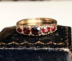 Vintage gouden ring granaten maat 17 3/4, Sieraden, Tassen en Uiterlijk, Antieke sieraden, Ophalen of Verzenden, Ring