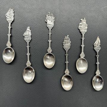 Douwe Egberts verzilverde lepeltjes Nederlandse schepen 6 st beschikbaar voor biedingen