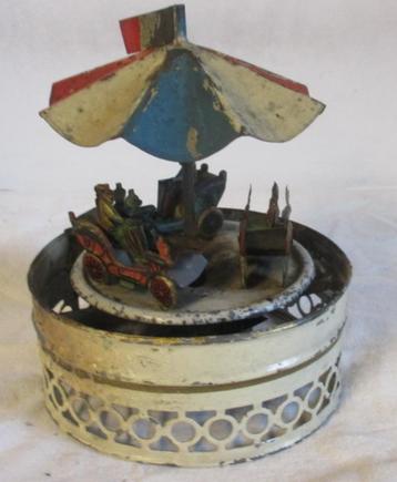 antiek tin toy carrousel draaimolen autos Rossignol beschikbaar voor biedingen