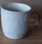 BEKER MET KERSTBOMEN WIT / GOUDEN OOR*KERST MOK, Huis en Inrichting, Keuken | Servies, Verzenden, Overige typen, Zo goed als nieuw