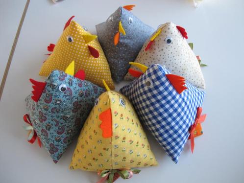 Kippen van patchworkstof en andere leuke stofjes,, Hobby en Vrije tijd, Knutselen, Nieuw, Knutselwerk, Verzenden