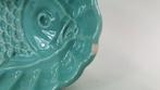 Aardewerk puddingvorm, vis, blauw. Vintage. 26 cm. 8A5, Antiek en Kunst, Ophalen of Verzenden