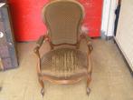 Opknap-fauteuil - mahoniehouten pootjes-.leuning-,rugdelen, Ophalen, Hout, Gebruikt, Bruin