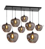 Hanglamp Apples Smoke glas 8 lichts, Huis en Inrichting, Lampen | Hanglampen, Ophalen, Zo goed als nieuw, Glas, Minder dan 50 cm