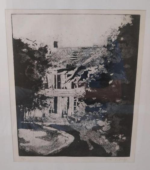 LANDGOED BURGST BREDA ETS ( 1979 ) Pierre v LIT  NR: 10/50, Antiek en Kunst, Kunst | Etsen en Gravures, Ophalen of Verzenden
