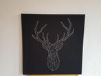 Te koop canvas  rendier/ hert/ kerst 56x56 cm, Ophalen of Verzenden, Zo goed als nieuw