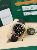 Rolex Daytona 116518LN Oysterflex Black | Full set | 2019, Ophalen, Goud, Kunststof, Rolex