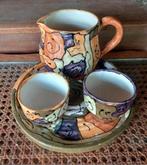 Vintage koffiekan met mokken uniek keramiek., Antiek en Kunst, Antiek | Keramiek en Aardewerk, Ophalen of Verzenden