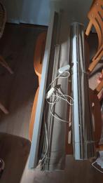 2 Taupe kleur vouwgordijnen met ophangsysteem, Ophalen, Gebruikt, Vouwgorsijnen, 150 tot 200 cm