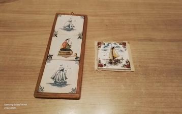 4 antieke tegeltjes, 3 van Tichelaar beschikbaar voor biedingen