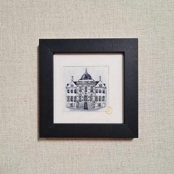 Ets Huis ten Bosch Den Haag 10x10 cm incl lijst beschikbaar voor biedingen