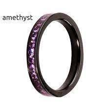 Amethyst AA1 Zirkon Melano Style Ring / 19mm, Sieraden, Tassen en Uiterlijk, Ringen, Nieuw, Dame of Heer, 17 tot 18, Paars, IJzer of Staal