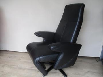 NIEUWSTAAT Gealux design relax fauteuil zwart leder large beschikbaar voor biedingen