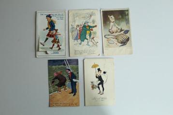 ansichtkaarten- 5 stuks uit 1924 - verzonden vanuit Engeland beschikbaar voor biedingen
