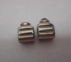 Zilveren Bacio bedel met zwarte steen nr.263, Sieraden, Tassen en Uiterlijk, Overige merken, Verzenden, Zo goed als nieuw, 1 bedel