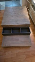 H&H Salontafel met vakjes, draaibaar & verrijdbaar, Gebruikt, 50 tot 100 cm, Vierkant, Minder dan 50 cm