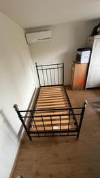 Zwart spijlenbed incl. lattenbodem en matras 200-100 cm, Huis en Inrichting, Slaapkamer | Bedden, Ophalen, Eenpersoons, Zwart