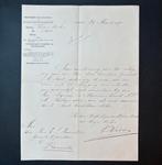 Brief SS over verkrijgen van werk voor zoon (1890), Verzamelen, Spoorwegen en Tramwegen, Ophalen of Verzenden, Gebruikt, Trein