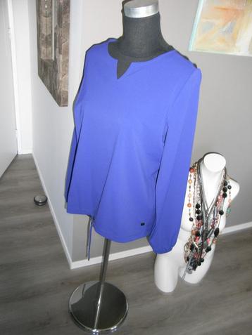 ZOSO kobaltblauw blouse/top lange mouw travelstof mt M/38/40 beschikbaar voor biedingen