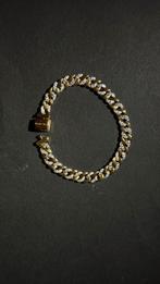 Pandora cubaanse schakelarmband zilver goud, Ophalen, Met strass, Nieuw, Goud