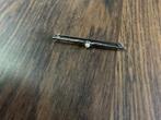 Vintage brocante speld broche met kraal, Gebruikt, Ophalen of Verzenden, Zilver, Zilver