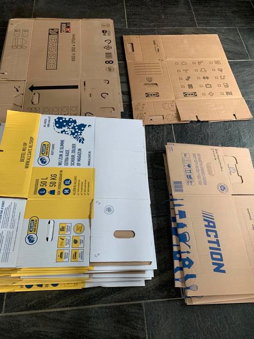 25 Verhuisdozen eenmalig gebruikt!, Doe-het-zelf en Verbouw, Kratten en Dozen, Zo goed als nieuw, Doos, 35 tot 50 cm, 60 cm of meer