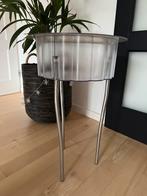 Leuk doorzichtig bijzettafeltje, Rond, Ophalen of Verzenden, Zo goed als nieuw, Minder dan 55 cm
