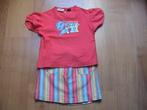 Villa Happ leuk meisjessetje, fuchsiaroze shirt + rok blauw, Kinderen en Baby's, Villa Happ, Gebruikt, Meisje, Ophalen of Verzenden